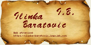 Ilinka Baratović vizit kartica